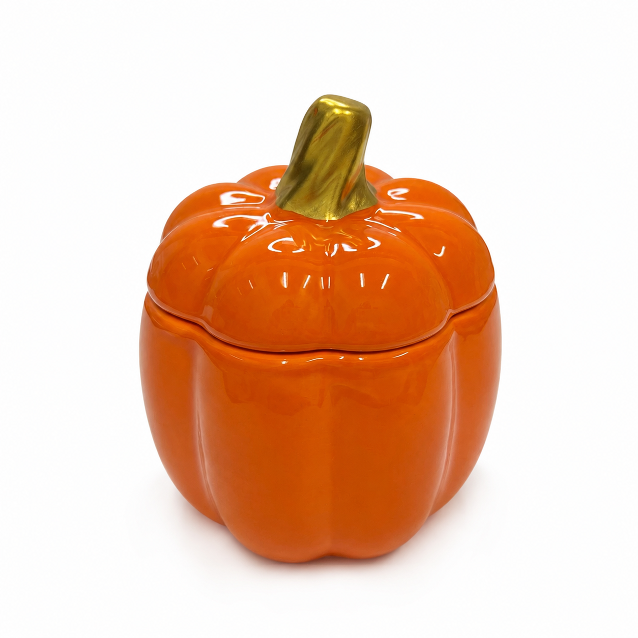 Orange Ceramic Pumpkin Candle - Pumpkin Chai Scent