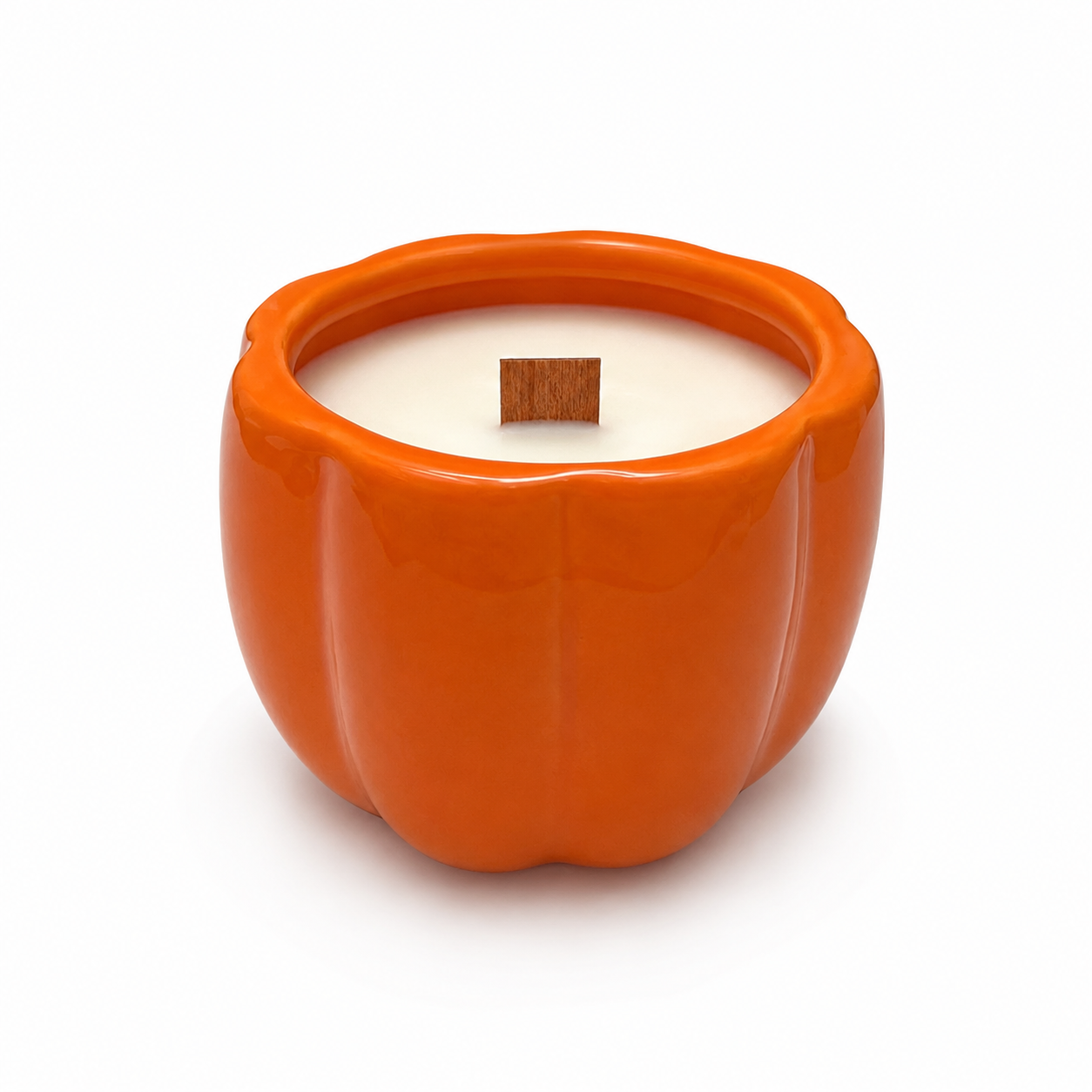 Orange Ceramic Pumpkin Candle - Pumpkin Chai Scent