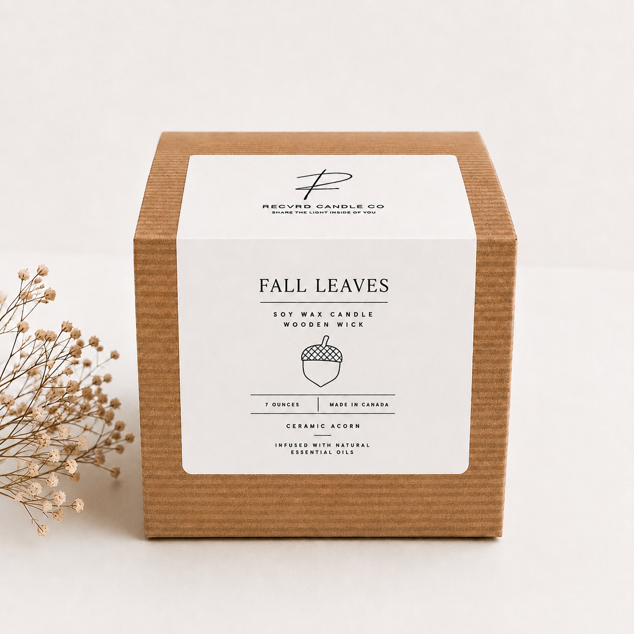 Fall Acorn Soy Candle - Fallen Leaves Scent
