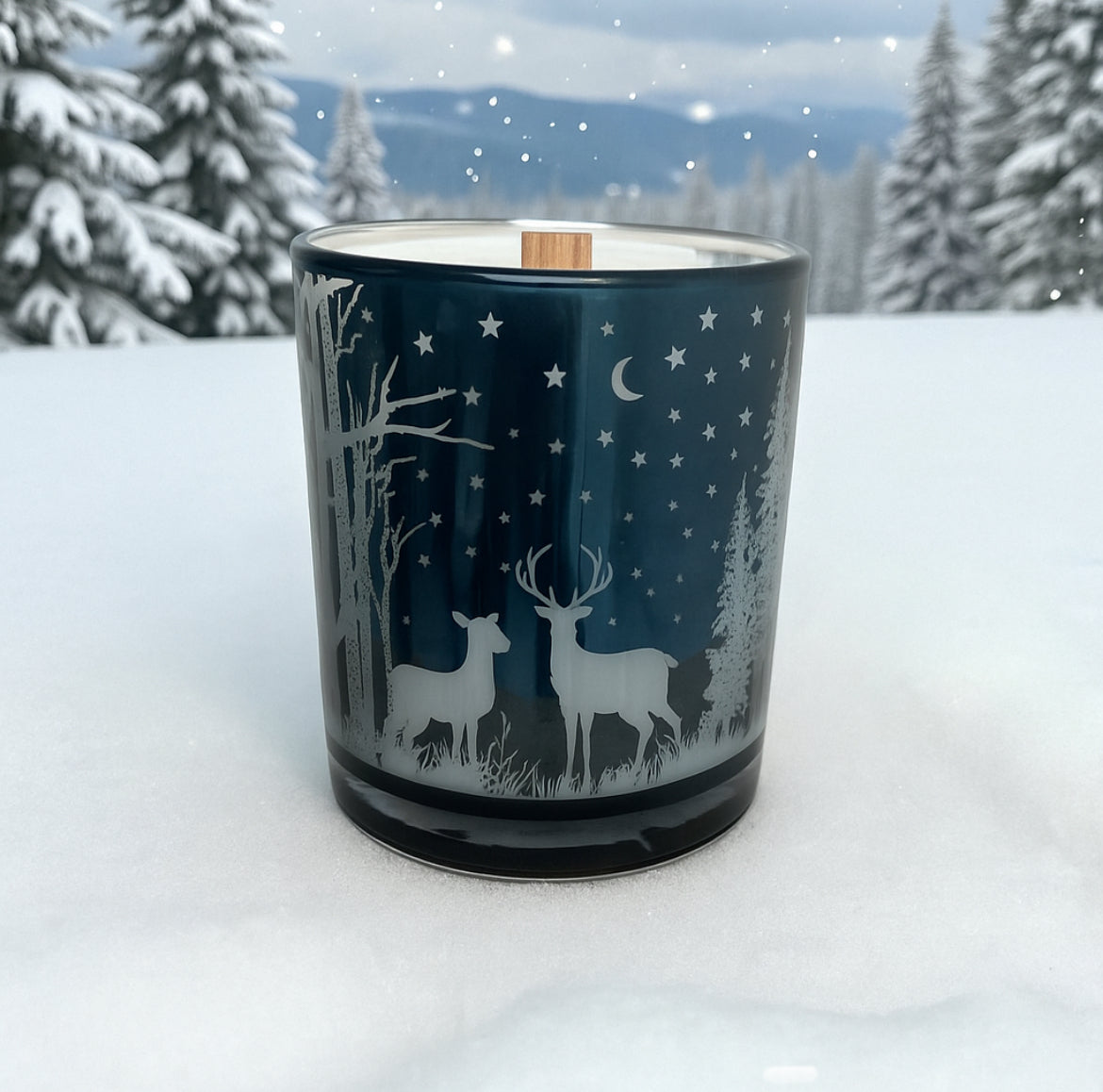 SLEIGH RIDE HOLIDAY CANDLE - BLUE