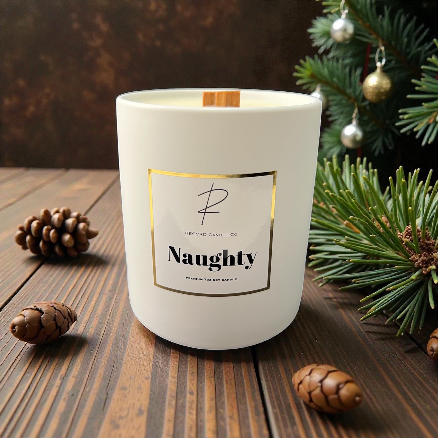 HOLIDAY 12oz WHITE CERAMIC CANDLE