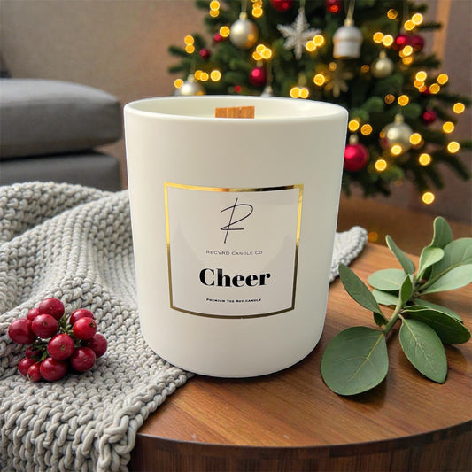 HOLIDAY 12oz WHITE CERAMIC CANDLE